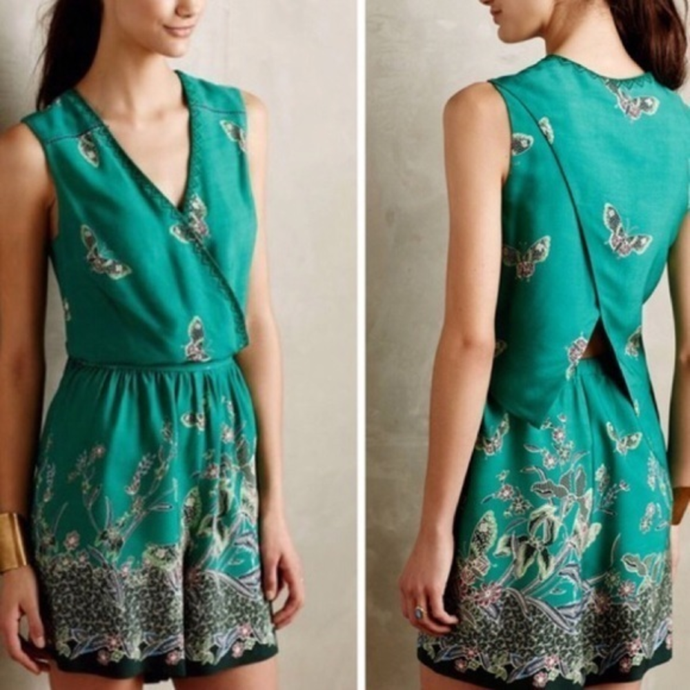 Anthropologie Elevenses Butterfly Romper‎ Medium